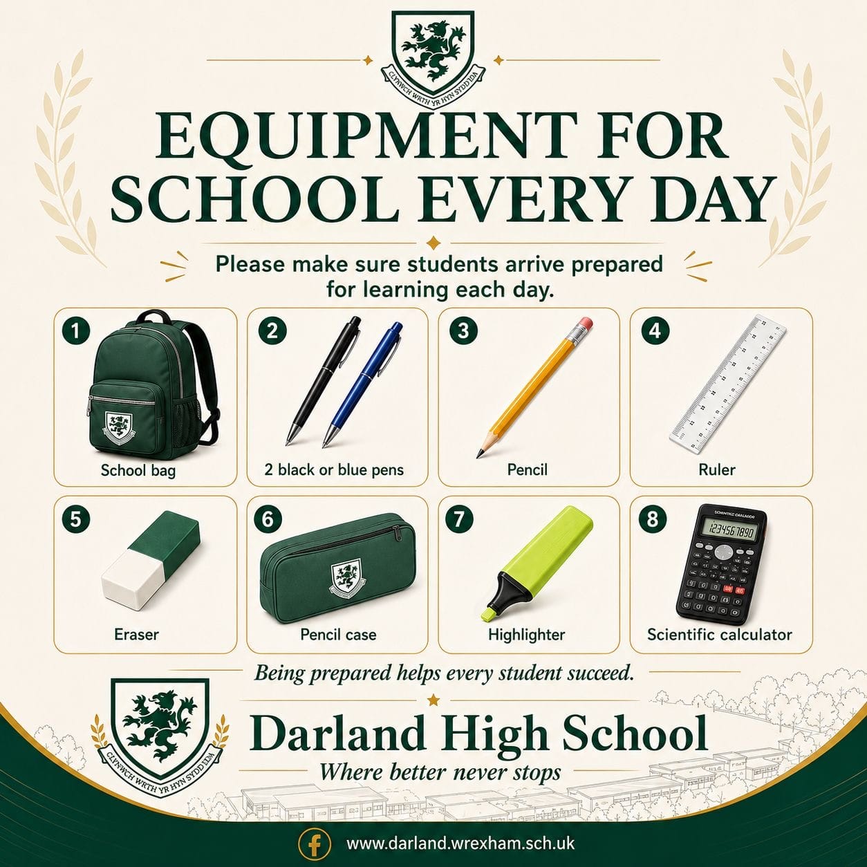 Equipment List for the new term – All Year Groups