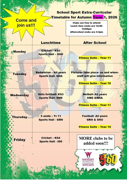 Extra-Curricular PE clubs at Darland